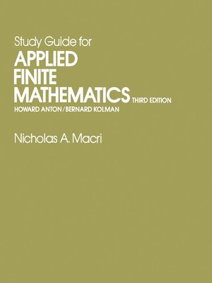 cover image of Study Guide for Applied Finite Mathematics